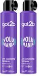 got2b Volume Hairspray Volumania, Vegan, Strong Hold, 300ml (Pack of 2)