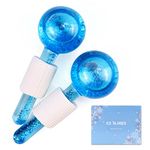 Poleview Facial Ice Globe Smart Cool Face Roller Ball, Facial Massage Tools for for Neck Eye Circle Reduce Puffiness Anti Ageing Wriknles Soothing Firming Skin 2Pcs