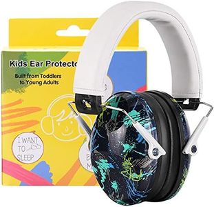 PROHEAR 032 Kids Ear Protection Safety Ear Muffs, NRR 25dB Noise Reduction Childrens Earmuffs, Adjustable Headband Hearing Protectors for Sports Events, Concerts, Racing, Airports - Graffiti Pattern