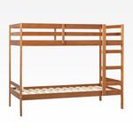 Walker Edison Twin Over Twin, Simple Solid Wood Bunk Bed, Twin Size, Caramel