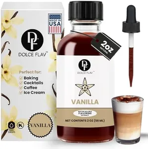Dolce Flav Vanilla Extract - 2 Ounce Water-Soluble Multipurpose Flavoring Ideal for Baked Goods, Beverages, Coffee, Desserts & Ice Cream - Perfect Kitchen Gift for Holidays
