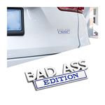 Car Bad Ass Edition Emblem, 3D Fender Badge Decal Car Sticker with 3M Adhesive, Auto Accessories for Tailgate Front Grille Hood Trunk, Car Replacement Compatible with Car Motorcycle SUV (Silver/Blue)