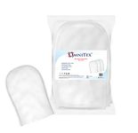 50x Omnitex Disposable Dry Body Cleansing Wash Gloves | Soft & Thick | Curved Ergonomic Design | Use with Body Wash or Water to Clean & Exfoliate | Incontinence, Bed Bath or Outdoors | 1x 50pk