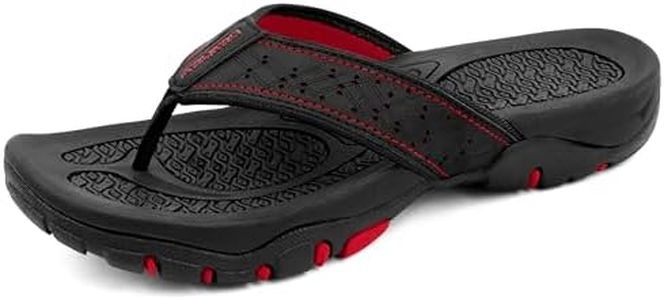 ChayChax Tongs Homme Sandales de Sports Soutien de Voûte Plantaire Flip Flop Chaussures de Plage et Piscine Antidérapant,Noir1,44 EU