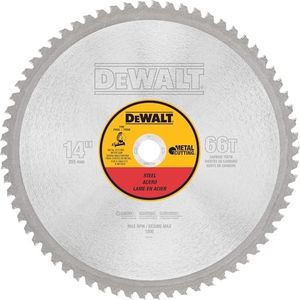 DEWALT DWA7747 66 Teeth Heavy Gauge Ferrous Metal Cutting 1-Inch Arbor, 14-Inch Silver