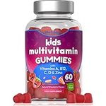 Kids Multivitamin | 60 Vegan Gummies | 14 Essential Nutrients | with Vitamin A, B12, C, D & Zinc | Natural Strawberry Flavour | by Horbaach