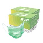 Hyjiva Polypropylene Disposable Mask Surgical Mask 3Ply Melt-Blown Fabric Disposable Face Mask for Kids (Green Pink, Without Valve) -Pack of 20