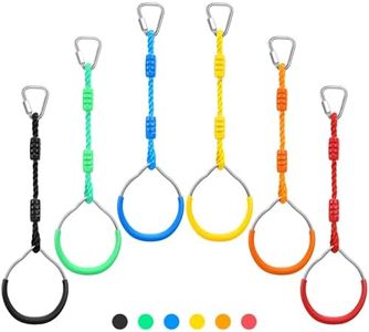 PELLOR 6-Pack Ninja Rings, Colorful Gymnastic Swing Rings for Kids & Adults
