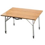 Camco 51893 Bamboo Folding Table with Aluminum Legs , brown