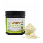 Sattvic Foods Certified Organic A2 Whey Protein Isolate (200 g) Unflavoured, Unadulterated | Performance Grade Grass-Fed, Non-GMO, 22.5g of protein per serving | Dietary Supplement For Muscle Recovery