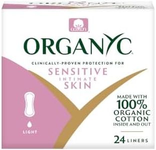 Organyc 100% Certified Organic Cotton Inside and Out Folded Panty Liner, Ultra Thin, Light Flow, 12 Pack of 24 Count, Bulk/Case Pack