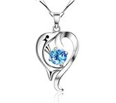 Lingduan Fashion Women's Animal Lover Jewelry 925 Sterling Silver Polished Dolphin Crystal Lovely Dolphin Pendant Necklace Jewelry