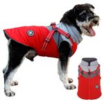 Norbi Dog Winter Coat, Dog Jacket Small Dog Coat with Harness Puppy Winter Jacket 2 in 1 Dog Coat