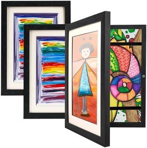 Ciscle Kids Art Frame, Pack of 3 A4 Artwork Frames for Kids, 8.7x11.8 Front Opening Picture Frame Hold up to 150 Paintings, Ideal for Children's Drawings, Art Projects, School, Home (Black)