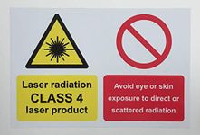 Laser radiation CLASS 4 laser product Avoid eye or skin exposure to direct or scattered radiation sign - Self adhesive sticker 400mm x 300mm