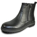 bravo! Men Waterproof Winter Boot MARK-3 Fur Lined Boot with Double Zipper Black Men Size 11