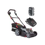 Sprint 18V Lithium-Ion 37cm Cordless Lawn Mower 370P18V, Powered by Briggs & Stratton, up to 520 m2, Including 1 x 5Ah Battery and Single Charger