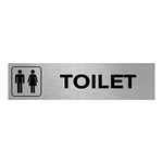 Slimline Aluminium Ladies Gentlemen Symbol Toilet Sign from ViroDisplay® – 200 x 50mm – Brushed Silver – Durable Printed Surface – Self-Adhesive Fixing (1)