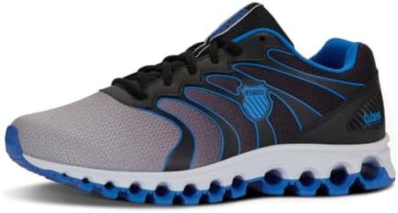 K-Swiss Men's Tubes 200 Training Shoe - Wide Toe Box Shoes Walking Running Gym Athletic Sneakers, Black/Brilliant Blue/Vapor Blue White, 11 M