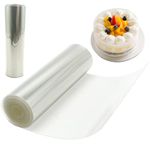 Cake Collar Thickened 12/14/16cmx10m Cake Roll Plastic Transparent Acetate Sheets Strips for Baking to Decorate Chocolate Mousse Clear Acetate Cake Collars Transparent Acetate Roll （14cm）