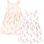 HUDSON BABY Baby Girls' Cotton Dresses, Flamingo Pineapple, 12-18 Months