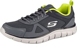 Skechers Men's TRACK BUCOLO Trainers, Charcoal/Lime, 8.5 UK 42.5 EU