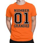 buzz shirts Gift for Grandfathers - Number 1 Grandad - Dukes Hazzard Organic Cotton T-Shirt Orange