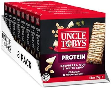Uncle Tobys Raspberry and White Choc Protein Muesli Bars 5 Bars (40 Count, Pack of 8)