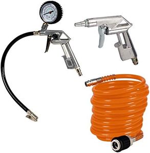 Einhell Original Juego de aire comprimido 3 pcs. (acc. para todos compresores disponibles en mercado hasta un mínimo de 8 bar, incl. pistola soplado, inflador neumáticos, manguera de 4 m)