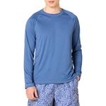 Amazon Essentials Men's Long-Sleeve Quick-Dry Swim T-Shirt, Blue, L