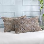 LINENWALAS Printed Cotton Quilted Pillow Cover - Set of 2 | Ultra-Soft, Cooling & Breathable | Skin & Hair Friendly |Zipper Closure | Sweat-Absorbent & Hypoallergenic (20x36 Inches, Victorian Charm)