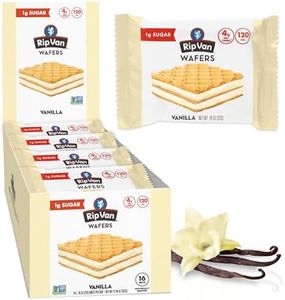 Rip Van Vanilla Keto Wafer Cookies, Healthy Vegan Snack, Non GMO, Low Carb, Low Sugar (1g), Low Calorie, 16 Count