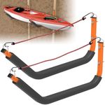 KOMOHOM 26" Kayak Wall Mount Storage Rack with Foam Padded, 150lb Weight Capacity Kayak Holder Accessories with Elastic Rope, Kayak Hooks for Outdoor Storage，Garage Wall，Hanging，Dock，Canoe Hanger ﻿