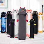 Mewaii 20in Long Cat Plush Pillows Stuffed Animals Squishy Pillows - Plushie Cute Kitty Sleeping Hugging Plush Pillow Soft Toys for Kids(Black)