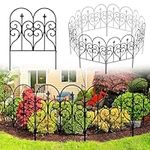 Thealyn Decorative Garden Fence 32 in (H) x 10 ft (L) Outdoor Rustproof Metal Dog Pet Fence Animal Barrier, Garden Fencing Panel Border for Yard Patio Flower Bed