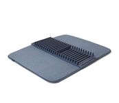 Umbra UDRY Rack and Microfiber Dish Drying Mat-Space-Saving Lightweight Design Folds Up for Easy Storage, 24 x 18 inches, Denim, Large