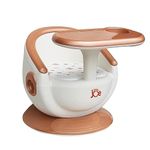 JUNIOR JOE 2 in 1 Feeding Chair & Booster Seat with Detachable Dining Food Tray and PU Cushion pad Dining Chair for Kids and Toddler (Peach-1-2 Year Old)