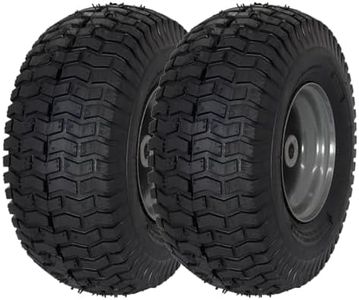 MARASTAR 21446-2PK 15x6.00-6 Tire and Wheel Assembly, Pneumatic Replacement Lawn Mower Front Tires Compatible with Craftsman Riding Lawn Mowers, 2 Pack, Easy Install Assembly