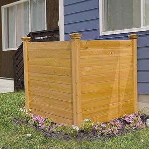 4ft H x 4ft W (2 Panels) No Dig Enclo Premium Wood Privacy Screen, Ideal Outdoor Privacy Wall, Pool Equipment Enclosure, Cedar Privacy Fence, Trash Can Enclosures, Air Conditioner Fence, EC18029