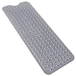 Yolife Extra Long Bathtub Mat, Non-Slip Tub Mat Environmental PVC Bath Shower Mat with Suction Cup, Machine Washable (40x16nch, Clear Grey)