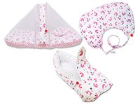 VParents Baby Feeding Pillow Bedding Set with Mosquito net and Sleeping Bag Combo 0-6 Months Galaxy (Pink) 110700