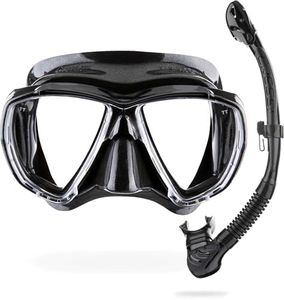 Cressi Big Eyes+Alpha Ultra Dry Combo Black/Black - Combo Set Mask + Snorkel UD for Diving and Snorkelling, Black/Black, One Size, Adults