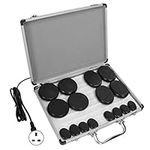 Luqeeg Massage Stone Warmer Set, Portable Electric Hot Stones Massage Set with 16 Basalt Massaging Rocks in 3 Different Sizes, Basalt Hot Stones for Spa, Home, Relaxing, Healing(UK)