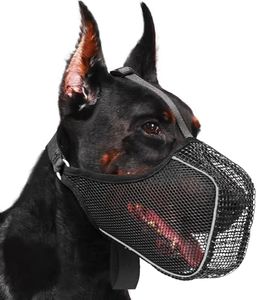 Mayerzon Dog Muzzle, Mesh Muzzle with Panting Room for Large Medium Small Sized Dogs, Soft Muzzle to Prevents Biting Eating for Grooming Vet Visit Walking, Reflective and Full Covered