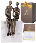 UTOPISH 50th Anniversary Couple Gifts - Iron and Marble Sculpture - Parents Gifts for 50th Wedding Anniversary - Includes Gift Box, Engraved Plaque and Poem Card