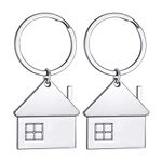 Opopark 2 Pieces Home Keychain, House Keyring, Matching Keyring New Home Housewarming Celebration Gifts for Friends Couples and Family