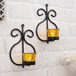 Homesake Metal Decorative Wall Sconce Candle Holder, Pack of 2