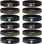 Inkstone (12-pack Baseball Motivational Silicone Bracelets - Wholesale Bulk Baseball Jewelry, Sports Gifts, Party Favors and Supplies