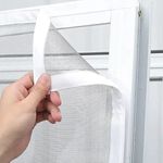 AutarkyFiberglass Window Mosquito Net (Size- 16 Inch x 30 Inch / 40.6cm x 76.2cm) 120GSM Pre-Stitched & Strong Self-Adhesive Hook Tape Color - White