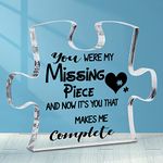 Moyel Anniversary Decor for Him or Her Funny Romantic Puzzle Acrylic Plaque Gifts for Boyfriend Girlfriend Wife Husband Valentines Day Gift Ideas Christmas Birthday Gifts for Women Men